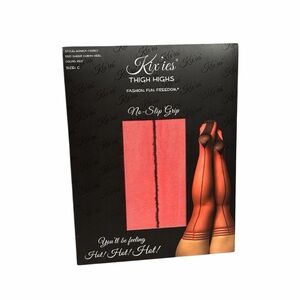 Kix'ies Monica Red Sheer Cuban Heel Thigh Highs - Size C